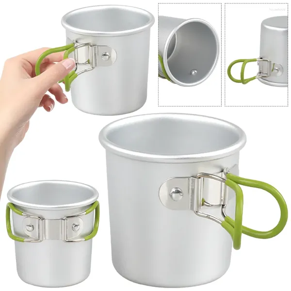 Canecas Ultralight Water Cup com alça dobrável caneca leve isolada de café para acampamento ao ar livre Backpacking