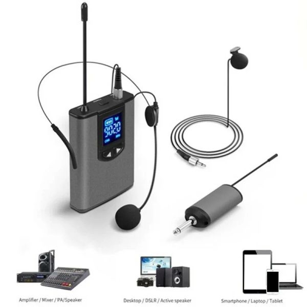 Microfone Professional Wireless tragbares Headset -Mikrofon mit Bodypack -Sender und Empfänger für Lehrer -Laptop -TV -Sprecher Karaoke