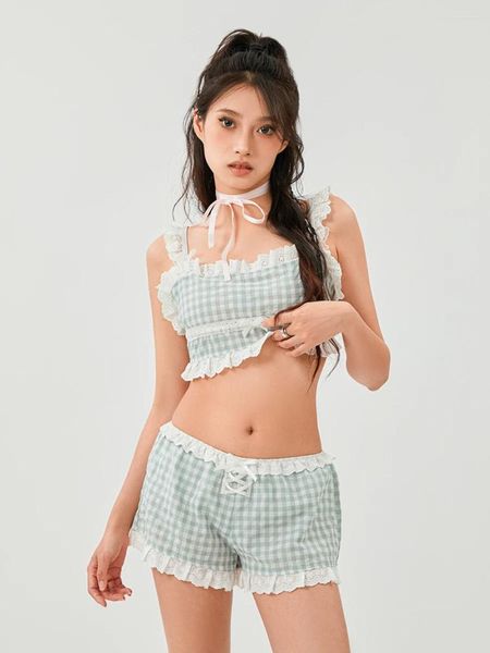 Pijama de pinos de verão feminino