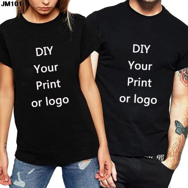 Индивидуальная печатная женщина футболка Harajuku Womens Diy Your Like Po или Black Unisex Fase Fashion Custom Mans Clothing Tee 240420