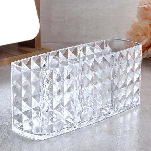 Speicherboxen 1PC Clear Acryl Make -up Pinselhalter Desk Kosmetischen Organizer Lippenstift