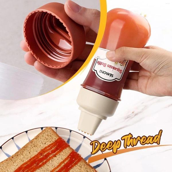 Garrafas de armazenamento Spray Ketchup Mostarda molhos de azeite Tempos de plástico de azeite 5 buracos BPA grátis 350ml Acessórios de cozinha