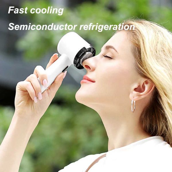 Outros aparelhos ventilador elétrico portátil semicondutores refrigeração ventilador de mão 2200mAh Charging de carregamento de resfriamento de resfriador de ar externo j240423