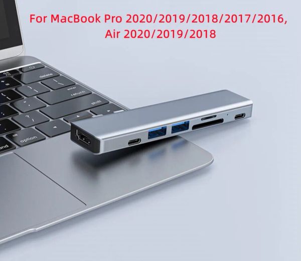 Estações USB C Cubra Cubra C Tipo C Estação de docking 4K HDMI Hub para MacBook Pro Air 2020 2019 2018 Adaptador Dock Hub Converter