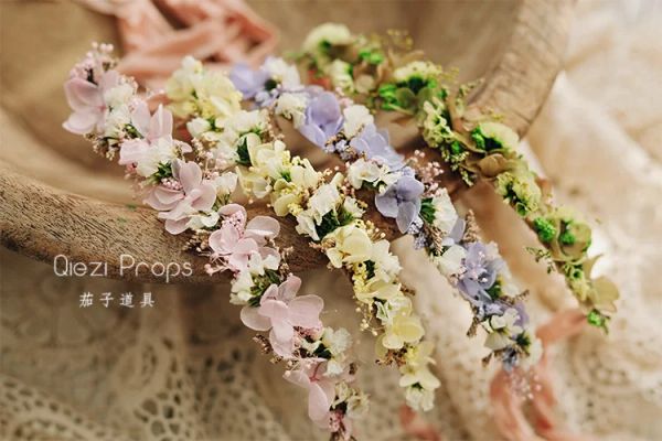 Accessoires Neugeborene Fotografie Prop Baby Fotografie Kopfbedeckung Die echten Blumenserie 4 Arten ausgewählt werden Stirnband