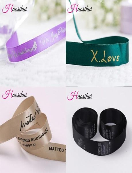 Design 6mm75 mm Logo stampato personalizzato Ribbongift Packaging Polyester Decoration 100 yard Lot27626926930616