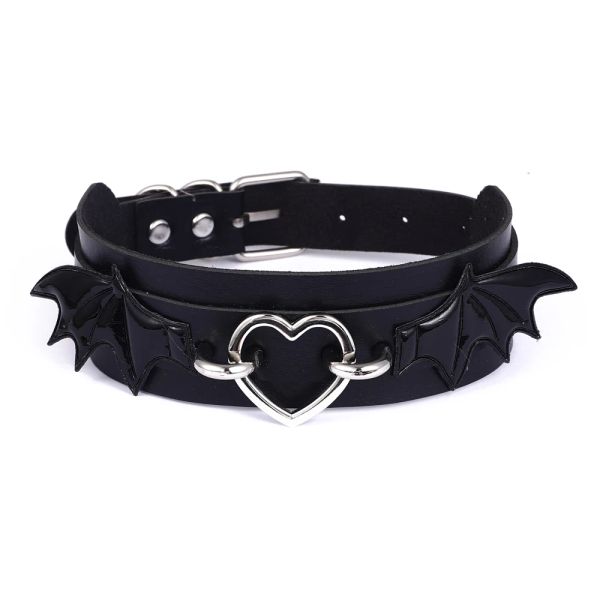 Collane in pelle nera ali pipistrelli Collana girocollo per donne goth goth cingo collare gioiello gotico gioiello estetico Accessori di Halloween