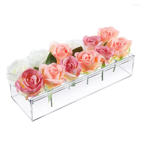 Vasos vasos de flores acrílicas claras com tampa de mesa de casamento de jantar floral peça central morden desktop home decorar