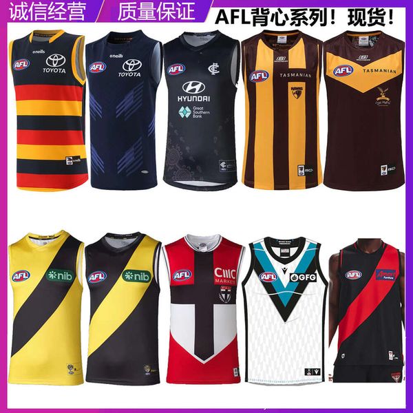 Magni da uomo AFL Crows Richmond Mountain Eagles Essen Bruxelles Adelaide Port Top Top Rugby