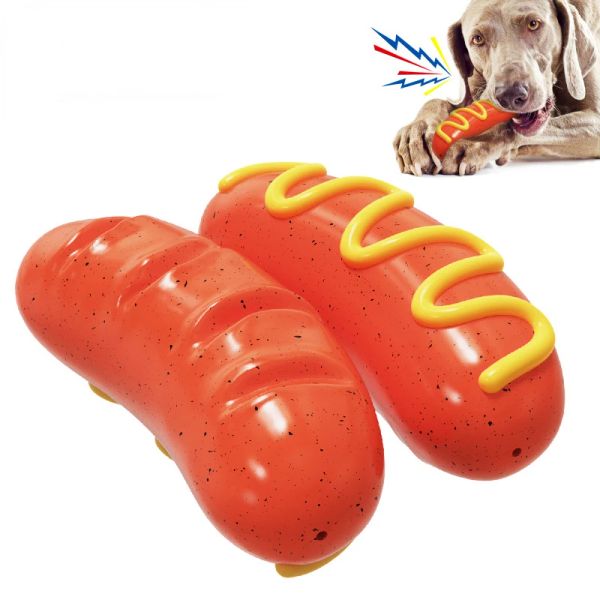 Cabeças Salsicha Dog Chew Toys TPR TPR Indestrutível de dentes de dentes de dentes, brinquedos de cachorro interativos divertidos para cães médios e grandes