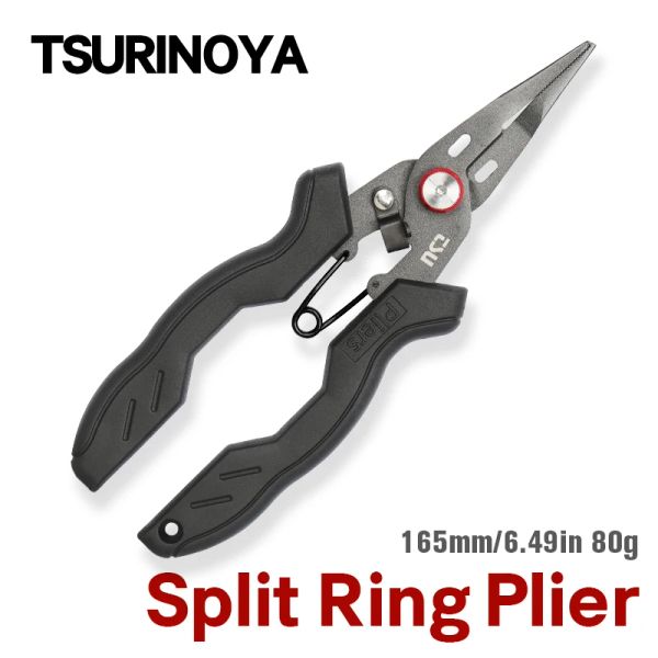 Accessori Tsurinoya Pinza da pesca 80G Rs165 Anello diviso multifunzione in acciaio inossidabile Formiere per peschere di pesca Cutters Linea di pesca Strumento