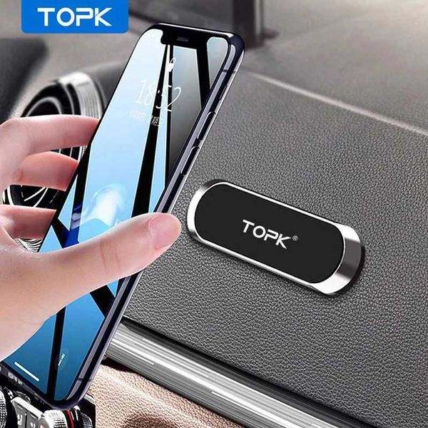 Mobiltelefonhalter montiert Halter Topk Magnet Car Phone Halter Magnet Mount Mobile Handy Ständer GPS Support für iPhone 13 12 Huawei Samsung OnePlus Y240423