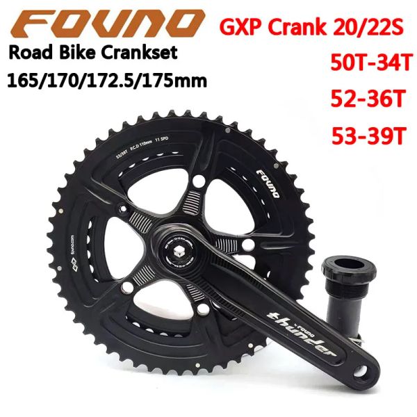 Parçalar Fovno GXP Bisiklet Krank Alüminyum Alaşım Yol Bisiklet Krankset 165/170/175mm 22S 5034T Shimano SRAM Bisiklet Parçaları için Bisiklet Krank