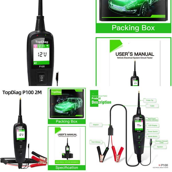 NEUE NEUE 12/24 -V -Multifunktionelle Stromkreis -Sonden -Kit -Batteriespannung/resistente Testerdiagnosewerkzeugkomponente