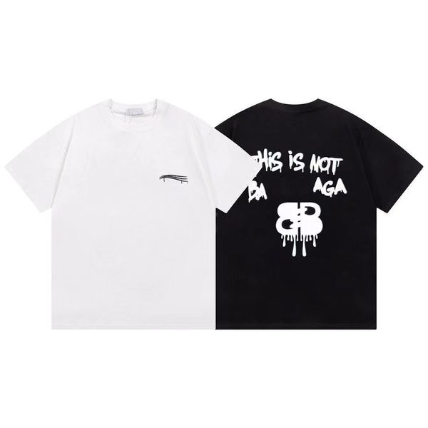 Tamanho asiático S-5XL Designer Camiseta Camiseta casual Monograma Top de manga curta para venda roupas de hip hop masculino B Tampagem Alenciaga T-shirt #01