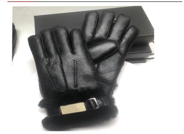 Winter Luxus Schaffell Lederhandschuhe für Männer Modedesigner Mens Echte Real Leder Handschuh weiches warmes Fleece in sexy Driv1795338