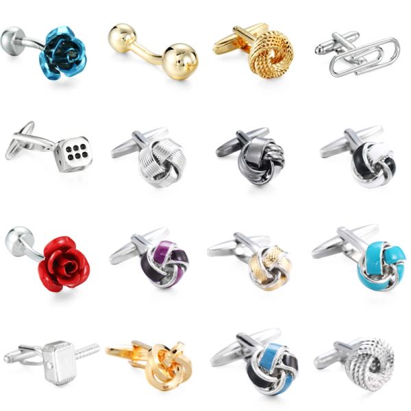 Links Brand New High Quality Brass Multicolor Twist Dice Rose Cufflinks Moda Francesa Camisa Francesa Cufflinks Hemp Flowers Wholesale