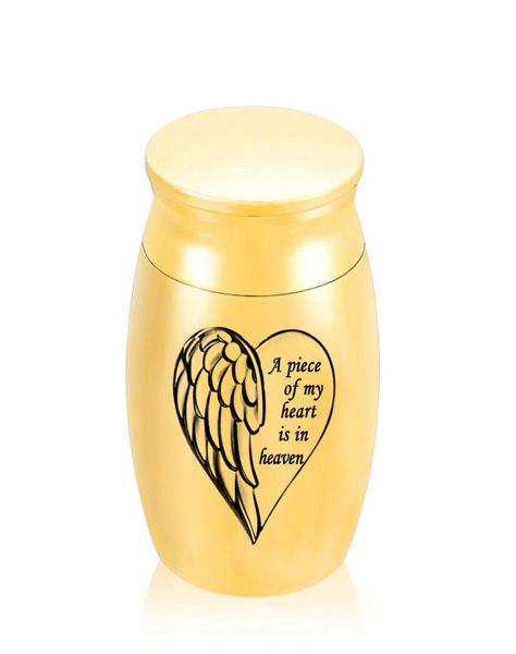 30x40mm Angel Wings Aluminum Aluman Cremation Ashes Urn Keepsakemin Pingente Memorial Funnal Ashes Urn com Bony Package Bag8198603