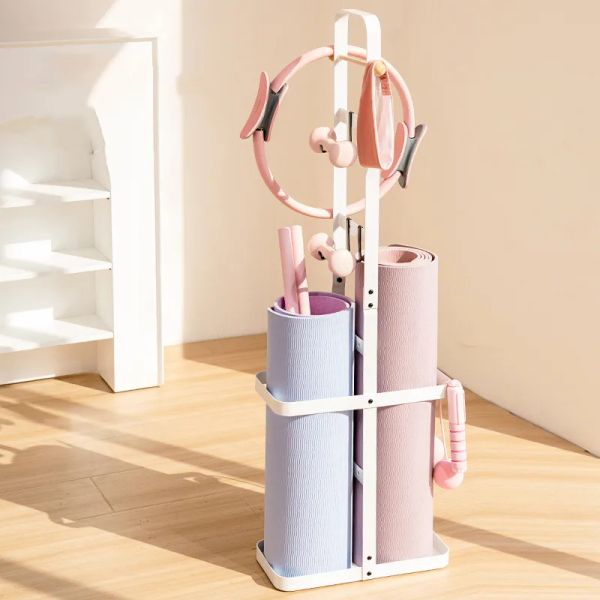 Racks insption yoga tape de ferro artes de armazenamento rack doméstico pulo de corda de mapa de fitness equipamento de fitminton raquete de espuma prateleira