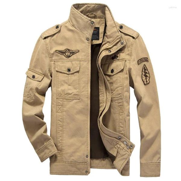 Erkek Ceketler Erkekler Bombacı Ceket 2024 Bahar Sonbahar Pamuk Ordu Taktikleri Yeşil Ceket Mark Marka Dış Giyim Moda Gündelik Açık Morum