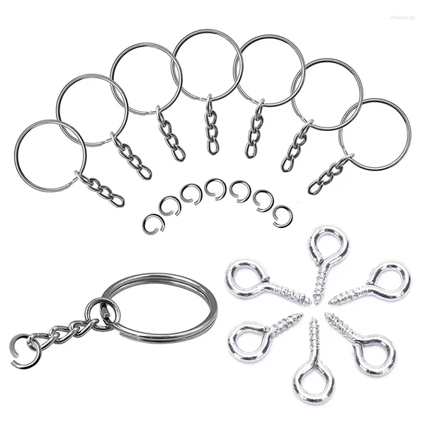 Chaves de 150pcs/lot -chave com anéis de salto dividido em corrente pinos de olho de parafuso DIY Chave de chaveiro
