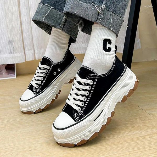 Scarpe casual espadrille Piattaforma di zoccoli per tutta la partita Female Footwear 2024 Fashion Sneaker's Round Toe Autumn Creepers Dress Mo