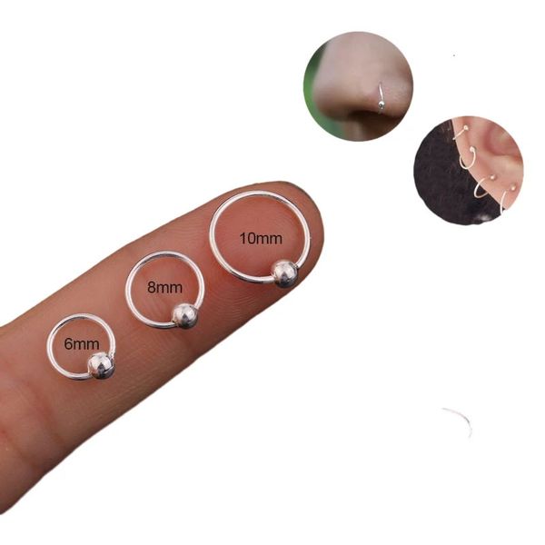 1Pair Sleep S 925 Sterling Silber Körper Piercing Schmuck Nasenring Ohr Piercing Ohrringe Schmuck 240423