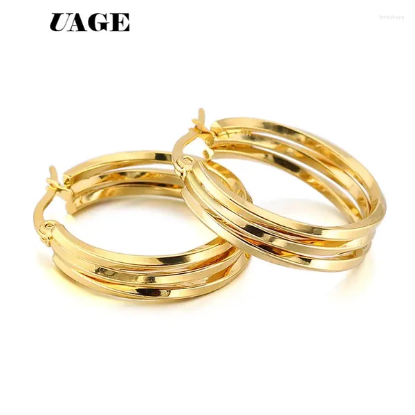 Hoop Ohrringe Uage Edelstahlschmuck Gold Farbe weibliche Mode einfacher kleiner Ohrring