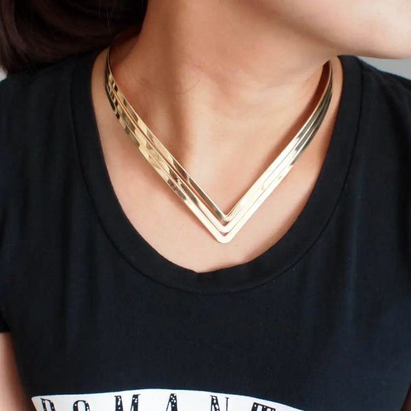 Kolyeler Manilai Kuzey Afrika Torklar Yaka Chokers Fashion 3 Katman Parlak Metal Kaynak Bib Kadın Kolyeler Tablo CE2524