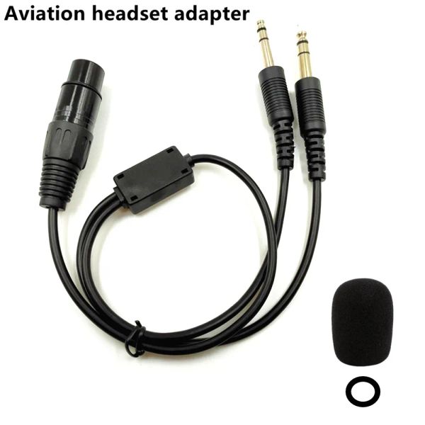 Webcams FRT para Airbus XLR para GA Dual Plug de 5 pinos Adaptador Adaptador de cabo Aviação Aviação fone de ouvido Acessórios para fones de ouvido