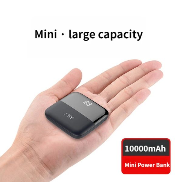 T-shirts 10000mAh Mini Power Bank PowerBank Charger de bateria externa para iPhone 14 13 12 Pro Xiaomi Samsung Huawei Charging rápido