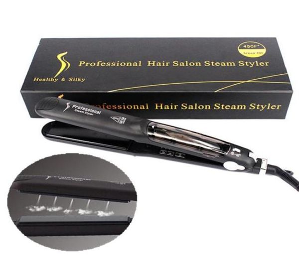 O mais novo alisador de cabelo Profissional Hair Salon Steam Styler Cerâmica plana Organossilicon Hair Ensiling Irons Flat Iron9101067