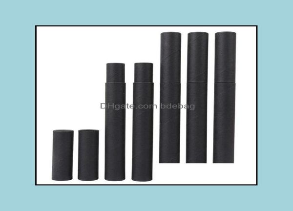 500PCSLOT Black Kraft Paper Incense Tube Barrel Caixa de armazenamento pequena para lápis Joss Stick Conveniente transportando 207x21cm DROP Deliv8188181