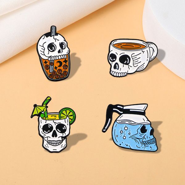 Брошковая булавка для женщин детские рюкзак декор одежды Decor Metal Funny Punky Style Skull Fashion Jewelry Оптовые булавки броши