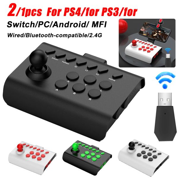 Joysticks Retro Arcade Console Game Joystick Rocker Wireless Bluetooth Wired 2.4g Fighting Controller para Nintendo Switch PS4 PS3 PC