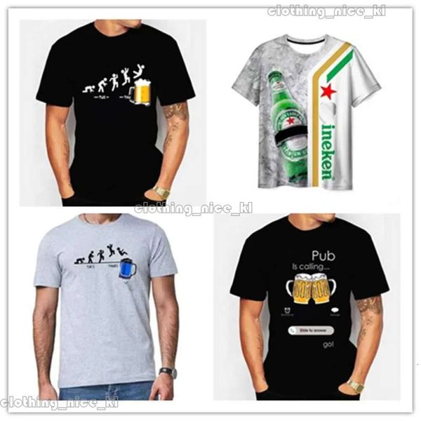 Venerdì Beer O Collar Mens T-shirt Programma divertente martedì mercoledì giovedì stampato digitale a manica corta in cotone coreano Hundershirt 310