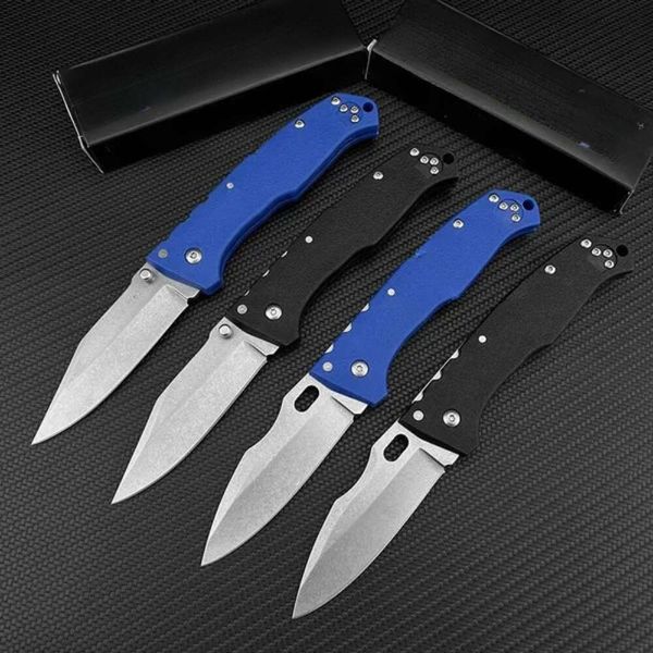 Outdoor Tactical Messer Klapptasche Messer D2 Tanto Drop-Point Blade G10 Blau Schwarzes Griff Clip Assisted Open Messer EDC-Werkzeug