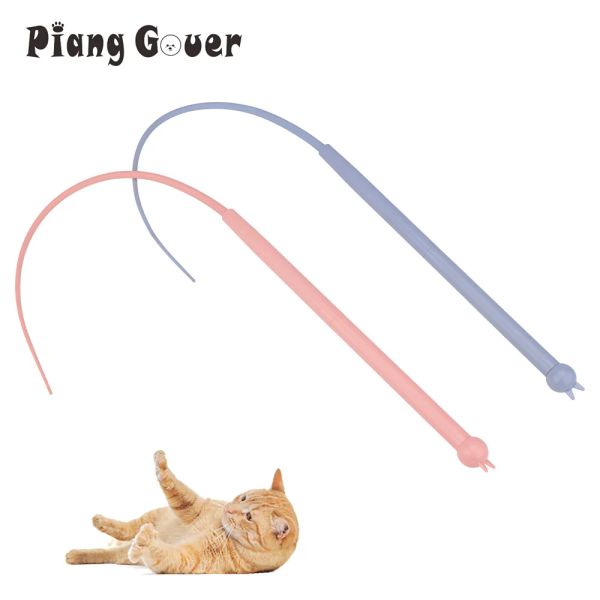 Игрушки имитируют хвост мыши, игрушечный кошачий тизер забавный палочка силиконовая с длинным хвостом аксессуары для животных игрушек