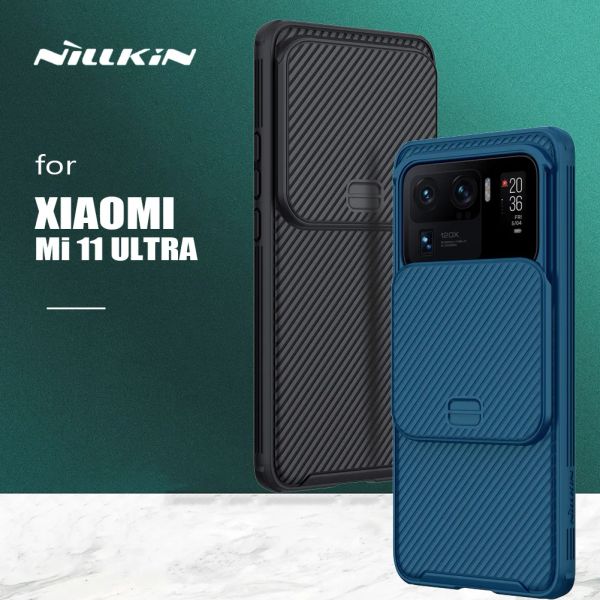 Boormachine Nillkin para Xiaomi Mi 11 Ultra Case Camshield Capa Proteção à câmera deslizante Caixa telefônica PC para Xiaomi Mi11 mi 11