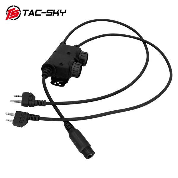 Protetor Tacsky Tactical Comunicação Dual Rac Ptt Adaptador Midland PTT Compatível com plugue de Midland Intercom fone de ouvido tático