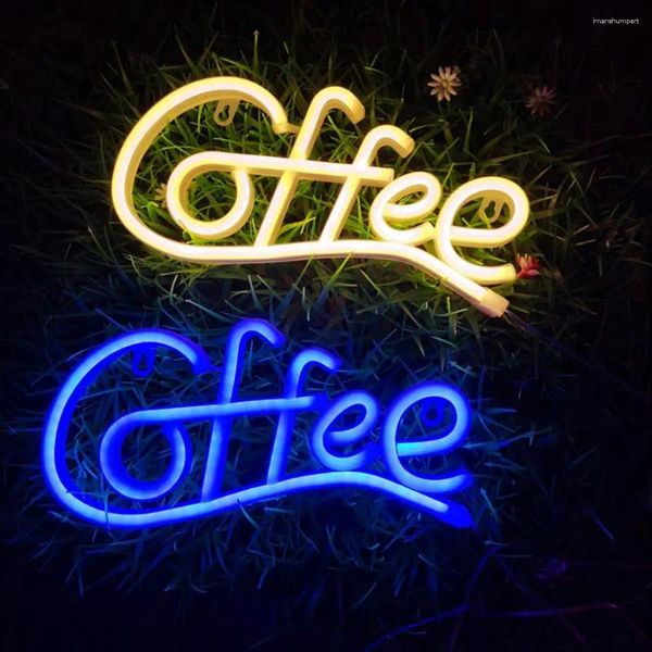 Настольные лампы светодиодные световые кофейные буквы
