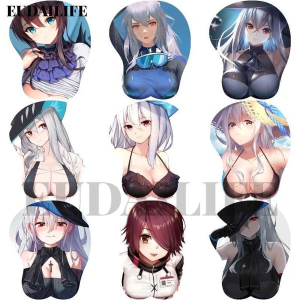 Mouse almofadas de mouse repousa amiya skadi Exusiai arknights 3d mousepad punho de punho de mouse mousepad silicone oppai mouse mouse work work otaku y240423