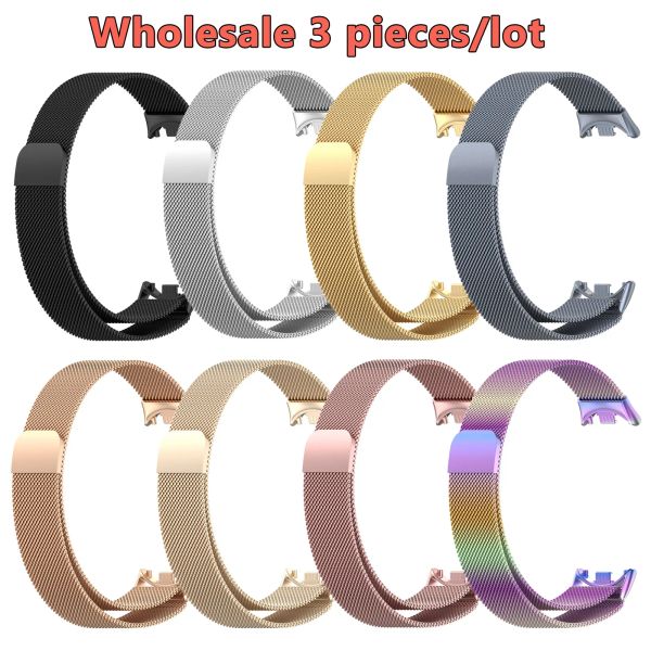 Armbänder 3pcs/Los Milanese Loop -Gurt für Mi -Band 8 Edelstahlgurte Magnetische Armbänder für Xiaomi Xiao Mi Miband8 Accessoires