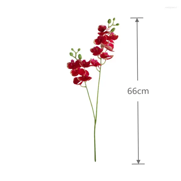 Dekoratif Çiçekler 12 Başlık 3D Baskı Lateks Kelebek Orkide Yapay Çiçek Gerçek Touch Phalaenopsis Orkideleri Ev Düğün Partisi