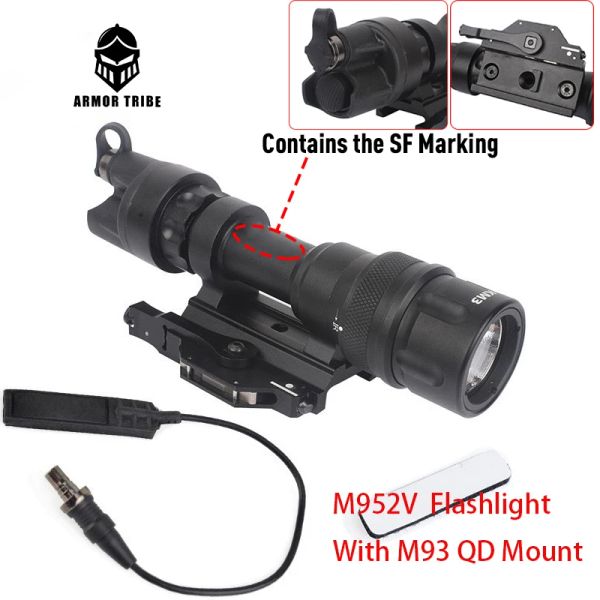 Scopes Tactical Metall M952V Strobe LED Wadsn Wadsn Taschenlampe mit M93 QD Mount Weapon Light 20mm Picatinny Rail Airsoft Hunting Lampe