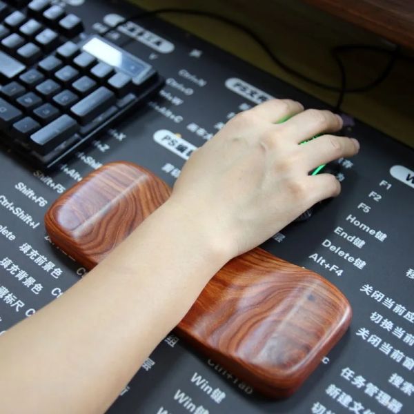 Almofadas naturais de madeira de madeira maciça de madeira sólida suporta suporte de mão ergonômica mousepad para jogos para jogos para jogos PC Acessórios para laptop