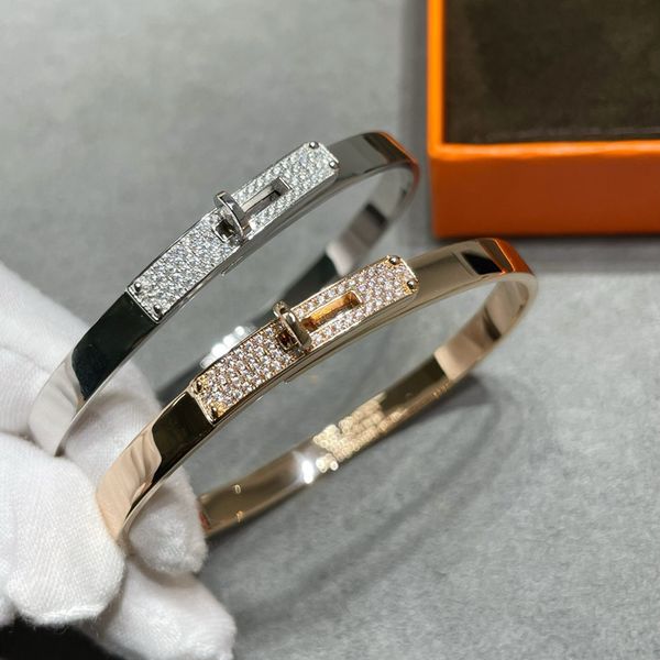 2024 Bracciale per diamanti per maiale Kelly di alta qualità Bracciale per diamanti Full Diamond Bracciale per donne V Gold Oro Gold Bracciale Luce Luxury Bracciale