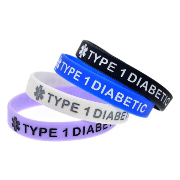 Stränge Fashion Typ 1 Diabetic Silikonarmband Typ 1 Diabetes Warnsprachenarmband Sportarmband Heißverkauf