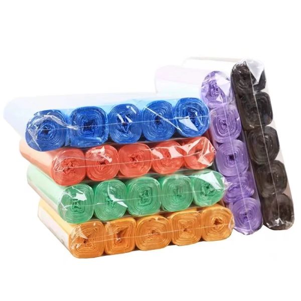 Bolsa de lixo descartável de sacos para armazenamento de cozinha Bolsa de limpeza de lixo Saco de plástico de alta qualidade 5 roll 1pack 100pcs