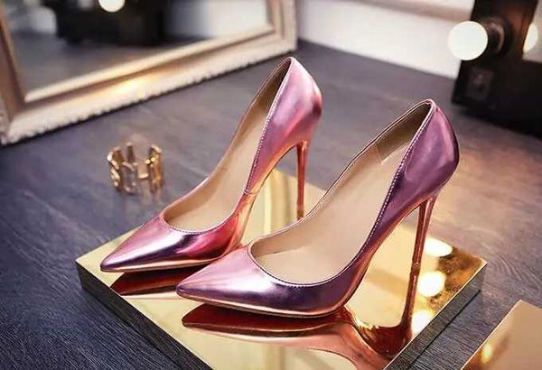 Scarpe eleganti 12 cm/10 cm/8 cm Shinning Pumpe puntate di punta di punta Partita sexy Scarpe sexy Woman High Heel Wedding 35-43 H240423